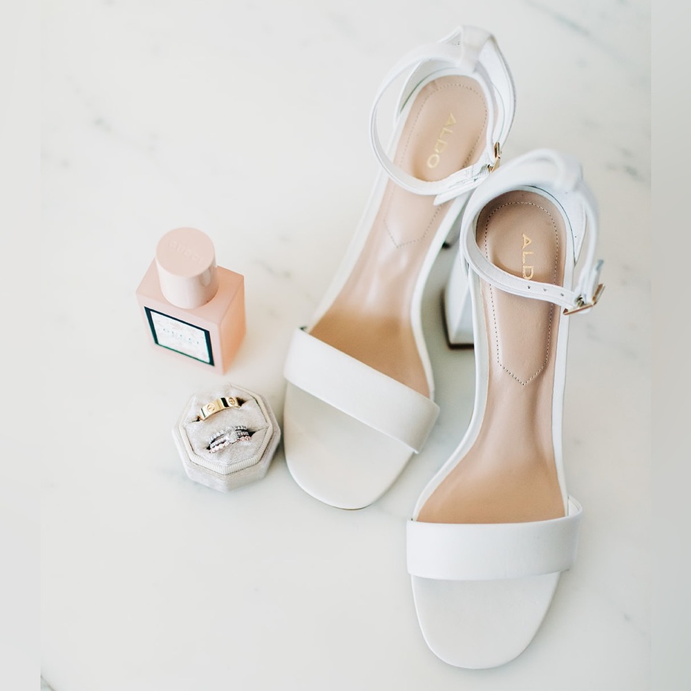 ALDO white block heel